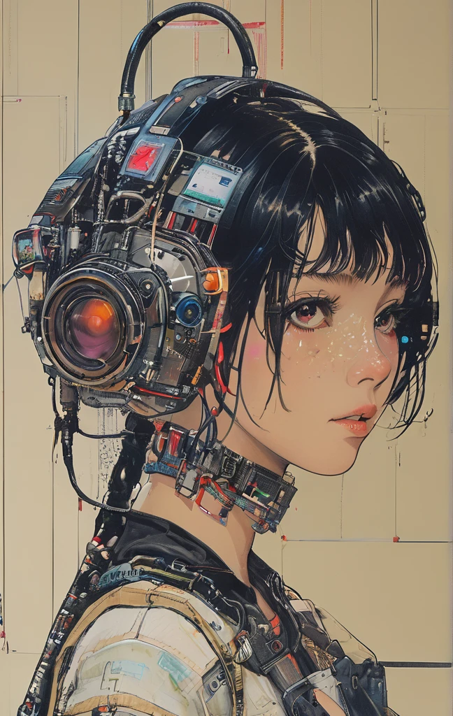 Girl with futuristic goggles and red eyes, digital cyber punkアニメアート, デジタルcyber punk - アニメアート, anime cyber punk art, cyber punkアニメアート, Cyborg - Silver Haired Girl, ダークcyber punkイラスト, cyber punkアニメの女の子, female cyber punkアニメの女の子, cyber punkをテーマにしたアート, cyber punkアニメの女の子 mech, cyber punkアートスタイル, cyber punk サイボーグ. Rose, advanced digital cyber punk art、hacking techniques, sf, cyber punk, Data Stream, (masterpiece, Highest quality, Realistic, Very detailed:1.2), (Purple glow:1.1), Pixelated, twist, Half Shot, (One girl), (Sparkling Eyes:0.8), Simple Background, Shadow, lipstick,The goggles have information written on them.。
