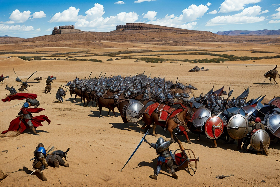 medieval battle. warriors fighting, armor, blood, fights for the throne,