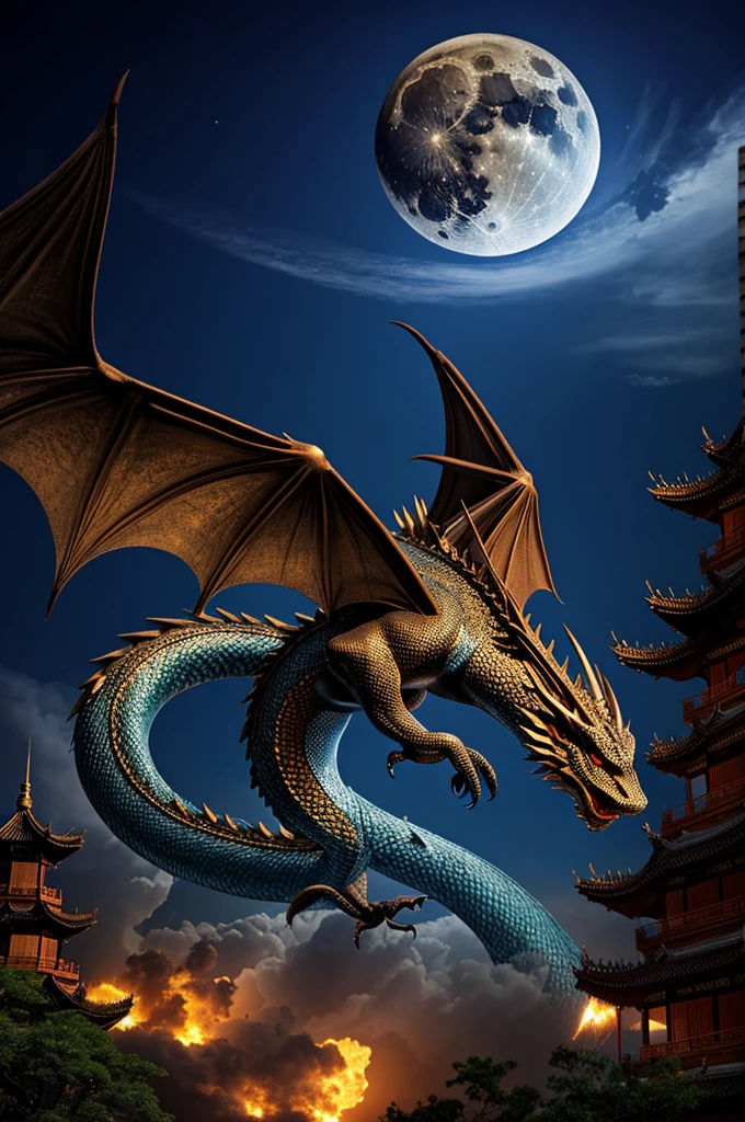 Beautiful dragon from the other world in China still that is big like the moon 