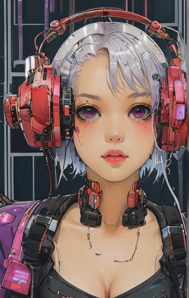 Girl with futuristic goggles and red eyes, digital cyberpunk anime art, digital cyberpunk - anime art, anime cyber punk art, cyberpunk anime art, Cyborg - Silver Haired Girl, Dark cyberpunk illustration, cyberpunk anime girl, female cyberpunk anime girl, Cyberpunk themed art, cyberpunk anime girl mech, cyberpunk art style, cyber punk cyborg. Rose, advanced digital cyber punk art、hacking techniques, sf, cyber punk, Data Stream, (masterpiece, Highest quality, Realistic, Very detailed:1.2), (Purple glow:1.1), Pixelated, twist, Half Shot, (One girl), (Sparkling Eyes:0.8), Simple Background, Shadow, lipstick,The goggles have information written on them.。
It contains the memories of a digitized world.
