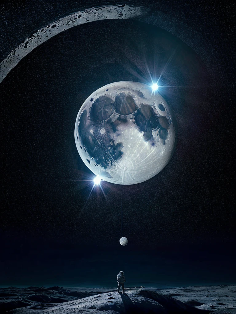 ((Quality workpiece)),moon, space, sadness,high definition,8K
