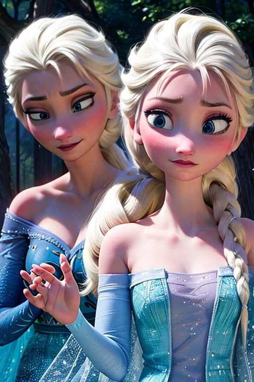 Elsa, frozen, cabelos compridos, cabelos brancos, olhos azuis, olhos azuis claros, vestido azul, cenário de neve, sem dedos extras, arte de corpo interio, UHD, retina, masterpiece, accurate, anatomically correct, textured skin, super detail, high details, high quality, award winning, best quality, 1080P