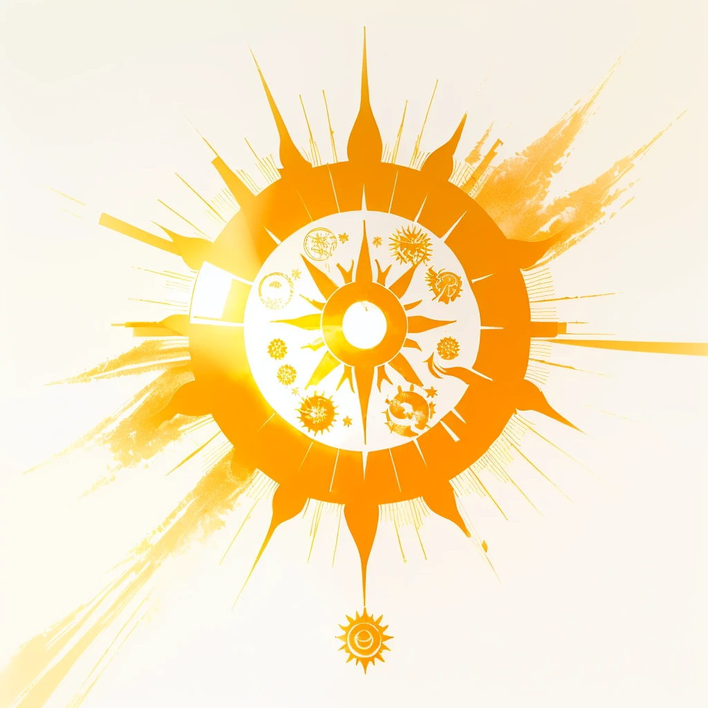 Sun symbol, sun tattoo, spirit of light mark.
