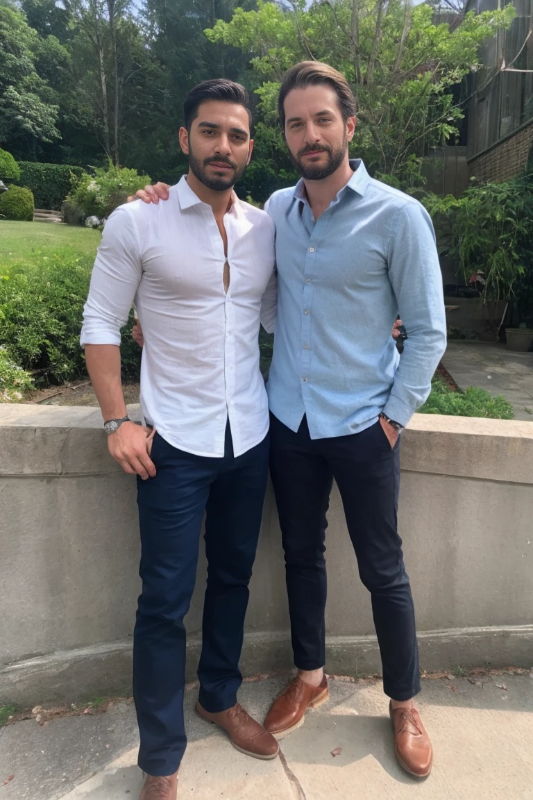 photo of Handsome Men standing with Fully vally in background