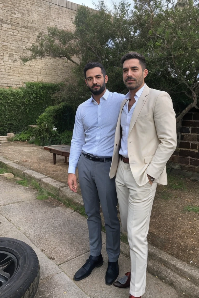 photo of Handsome Men standing with Fully vally in background