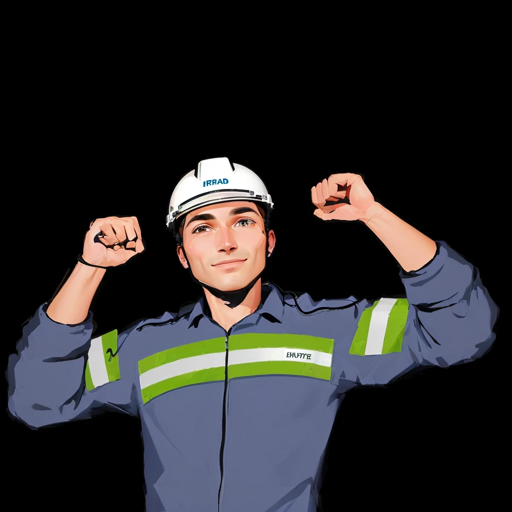 arafed man in a hardhat with a hard hat and a hard hat, worksafe. illustration, proffesional illustration, engineer,  high quality illustration, illustration