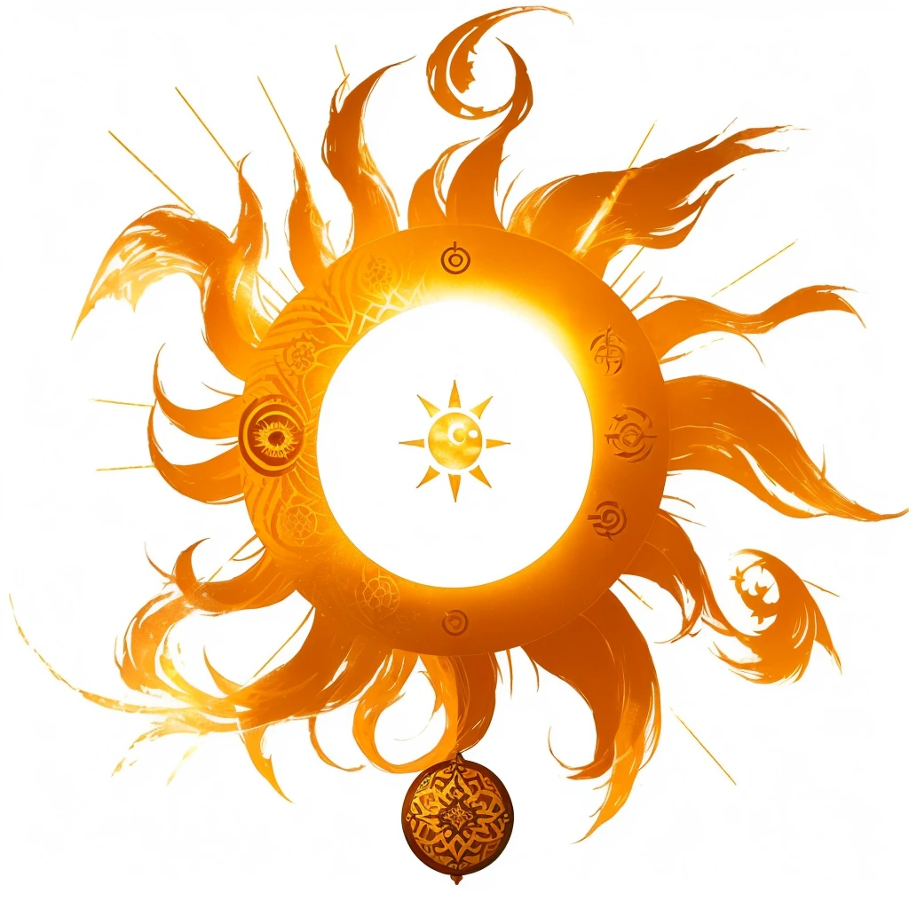 Sun symbol, sun tattoo, spirit of light mark.
