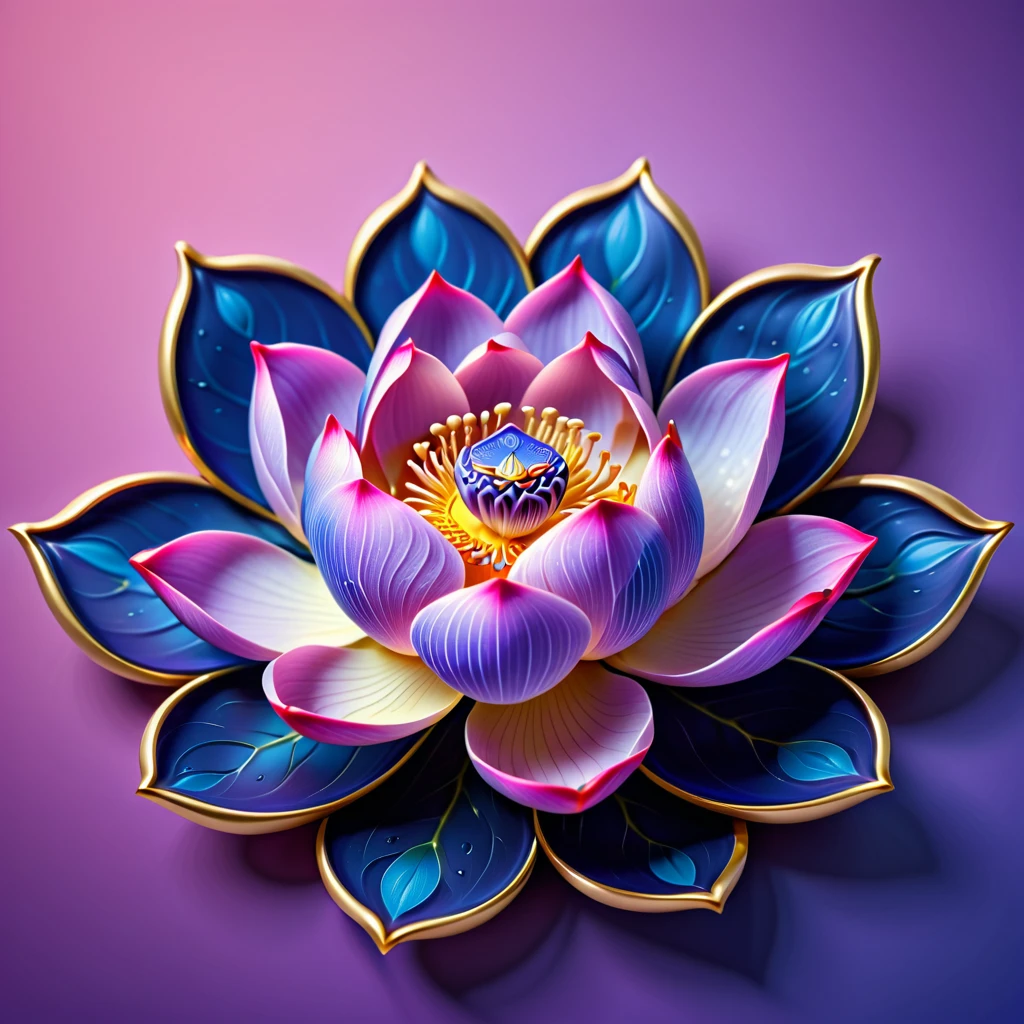 (lotus flower), icon, logo, simple background, extreme quality, Artwork, 8K, depth of field, Intricate details, indigo, (no humans), lilac and PINK baby blue lotus
Focus in pink color in flower