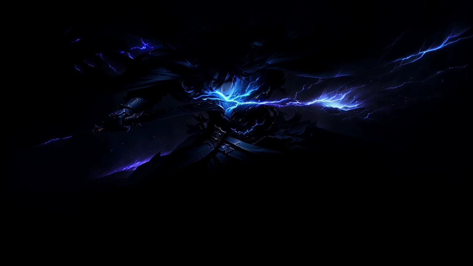 Close up portrait of a person with a sword in a dark room, 8k hd wallpaper jpeg artifacts, 8k hd wallpaper jpeg artifacts, Dramatic volumetric lightning, 4k wallpapers, 4k wallpaper, 暗Dark Background, Dark Background, Epic fantasy digital art style, 4K Detailed Digital Art, nocturne from league of legends