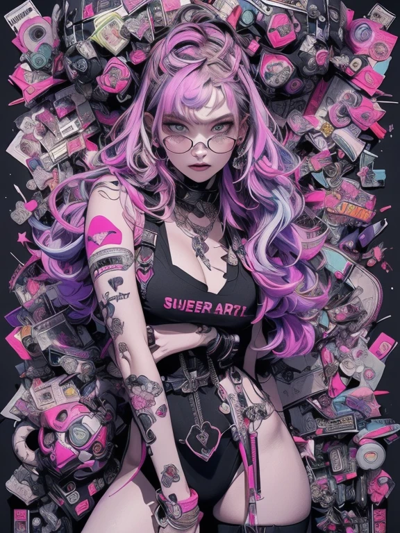 ((((dramatic))), (((Grainy))), (((intense))) film poster featuring a young purple hair nude woman as the central character. Super huge nude with emphasis and exposed nipples, Naked pussy exposed. She stands have confidencely in the center of the poster, with a determined Performance on her face. The background is aesthetic atmospheric dark and Grainy, With danger and tension. The article is bold and to attract attention, with a キャッチーな tagline that adds to the overall feeling of drama and excitement. The color palette is mainly dark with splashes of Vibrant neon colors, giving the poster a dynamic and visually impressive appearance,tachi-e
(magazine:1.3), (cover-style:1.3), fashionable, woman, Vibrant, Costume, Sexy seductive poses, front, colorful, dynamic, background, element, have confidence, Performance, Holding, statement, accessories, Majestic, Coiled, The surrounding area, scene, article, cover, bold, to attract attention, title, stylish, big, impressive, Modern, trend, concentrated, fashion,Glasses