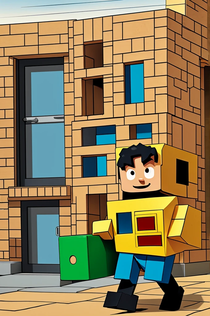 Bod builds comic in which the image appears bod carrying building blocks