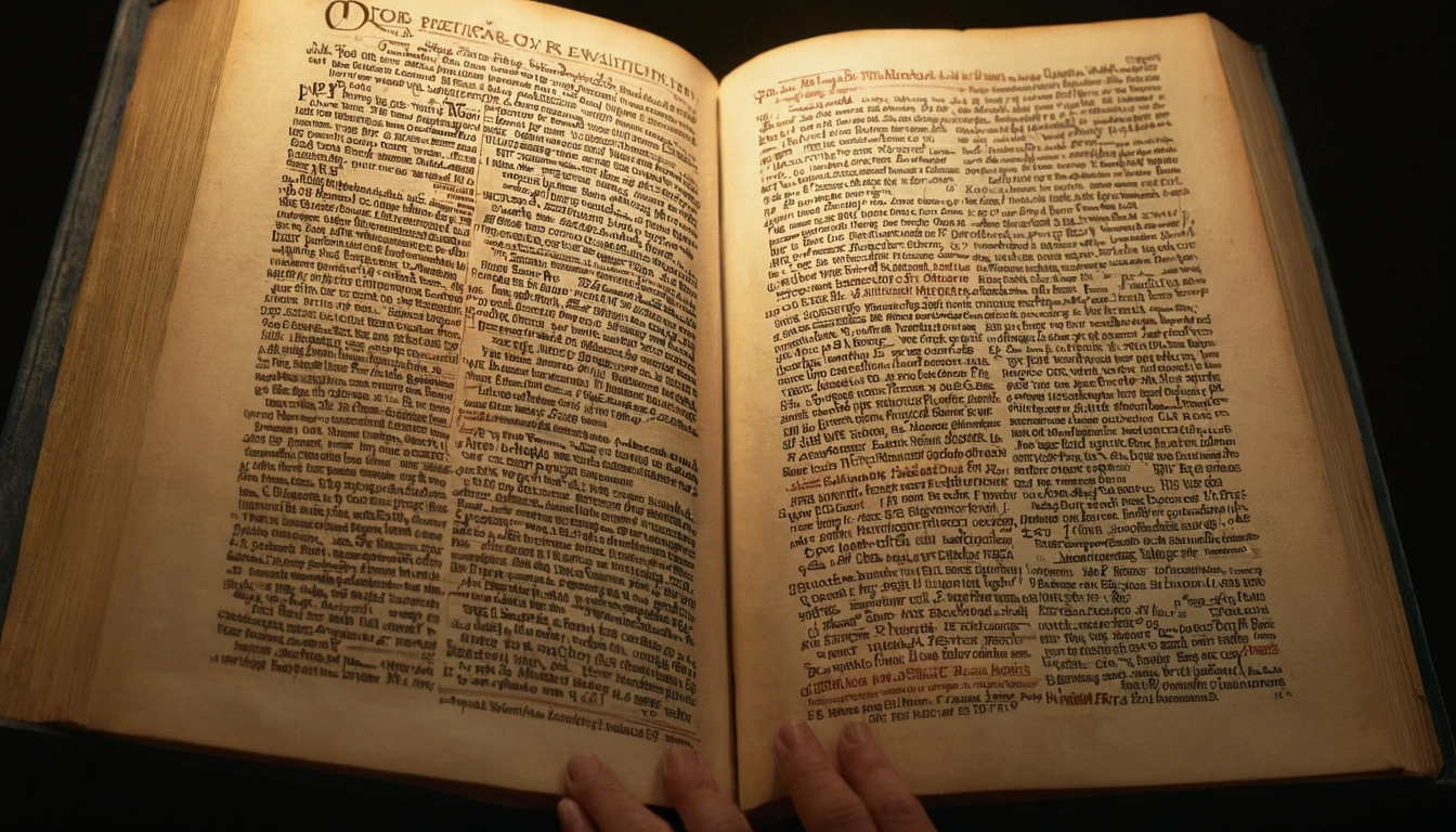 The book of revelation being half way opened