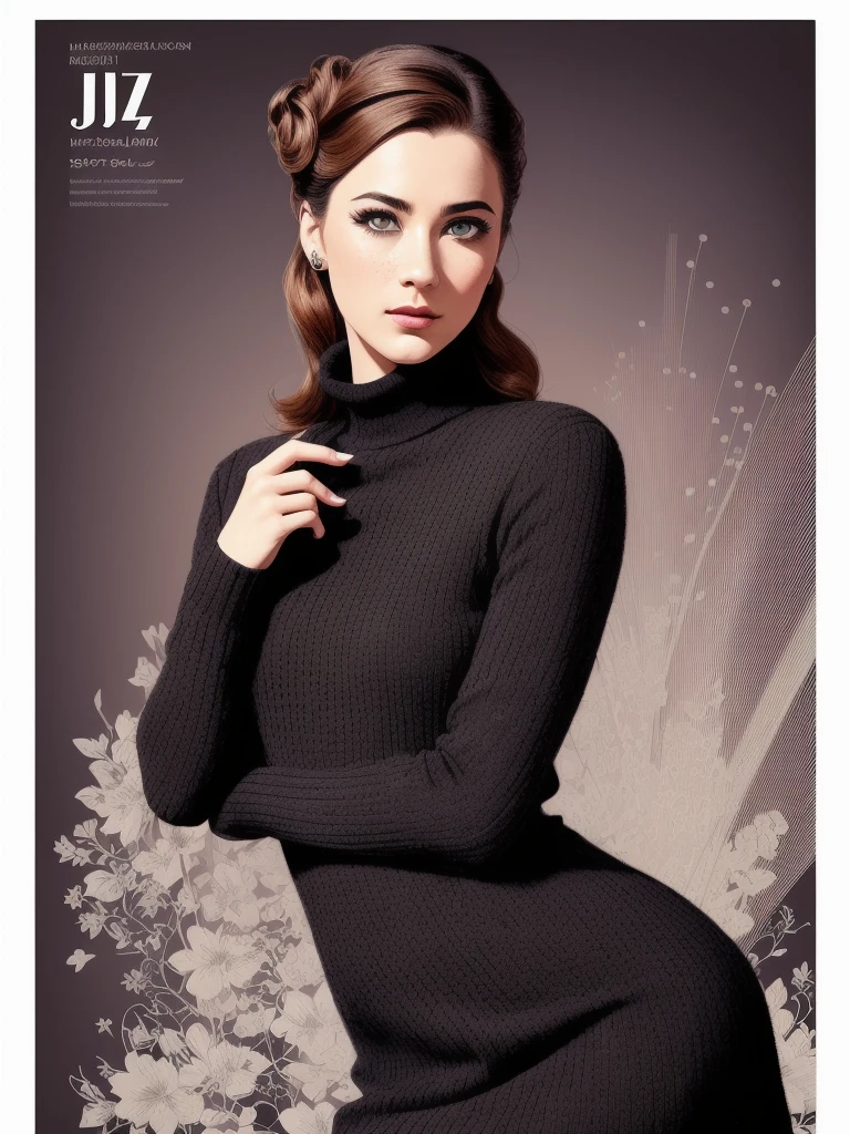 photo of captivating (iv4n4b4quero-120), poster, cover, real german teksten und Words. a woman as a (sexy jazz singer:1.1), Indie game art, (Infographics photo, vintage-style photography, professional photoshoot, (medium shot), (waist up), retro fashion photo, Direct gaze towards the camera, aloof expression, dynamic stance, ((elegant jazz turtleneck dress:1.2)), with trendy hairstyle, ((hazy jazz club)), balance, juxtaposition, (((exquisitely detailed infographic))), ((page scan:1.2)), (((magazine cover:1.2))), (((information text:1.2))), (detailed infographics:1.1), atmospheric lighting, cinematic composition, concept art, digital illustration, elaborate, artwork by Bastien Lecouffe-Deharme and Greg Rutkowski and Carne Griffiths, ambient lighting, 4K resolution, meticulously detailed, cell shading, ((rotoscoping)), ((flawless eyes)), (intricate pupils), (((acknowledgments))), (((comic installment))), (((character infographic))), (50s noir film:1.2)), (Vector Art, Borderlands style, Arcane style, Cartoon style), Line art, Disctinct features, Hand drawn, Technical illustration, Graphic design, Vector graphics, High contrast, Precision artwork, Linear compositions, Scalable artwork, Digital art, cinematic sensual, Sharp focus, humorous illustration, big depth of field, Masterpiece, trending on artstation, Vivid colors, trending on ArtStation, trending on CGSociety, Intricate, Low Detail, dramatic