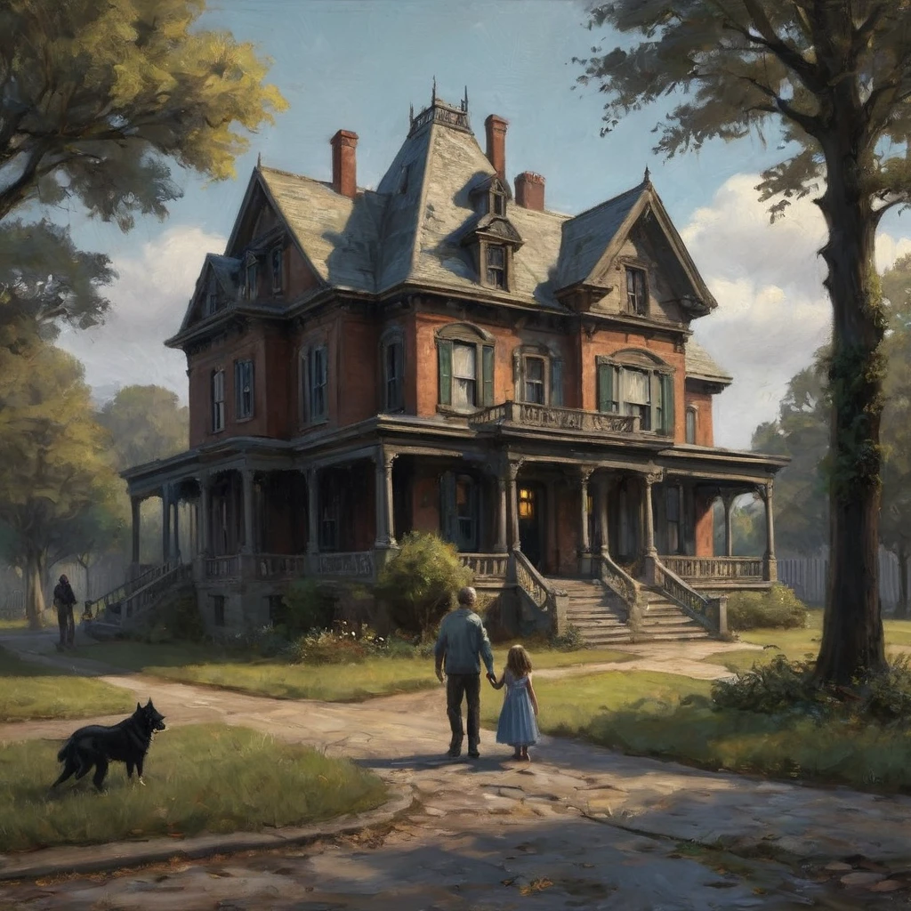 (best quality,4k,8k,highres,masterpiece:1.2),ultra-detailed,(realistic, photorealistic,photo-realistic:1.37), ((Horrow, scary scene, night: 1.5)),(The house was wrapped in silence. Erika had decided to live alone in this old mansion that she had inherited from her grandparents a few years ago. The spacious mansion used to be bustling with a large family, but now it was just Erika and many unused rooms.)