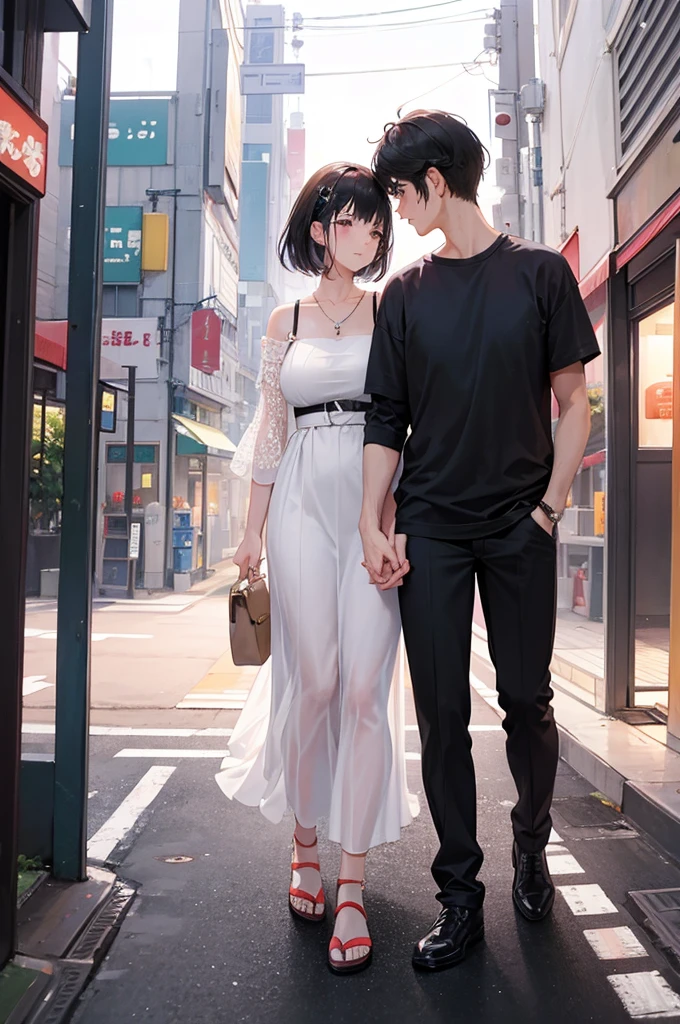 bare_shoulders, brown_eyes, detached_sleeves, hair_between_eyes, hair_ribbon, hakama, hakama_skirt, long_hair, obi, railing, red_hakama, red_ribbon, ribbon, veranda, Sagirin,
jewelry, hands on chest,see-through, looking at viewer, hair ornament, choker, shy,
(masterpiece, top quality, best quality, official art, beautiful and aesthetic:1.2), (1 girl), extreme detailed, colorful, highest detailed,
(huge breasts:1.2,) upper body, from below, cameltoe, white panties,
city,street, sun, cloud, wall, leaning,