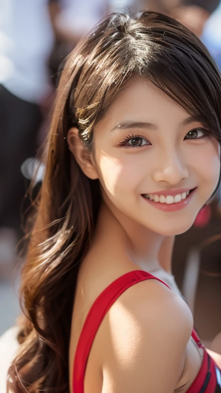 Samba Costume、Japanese 20 year old girl、Fair skin、smile、whole body