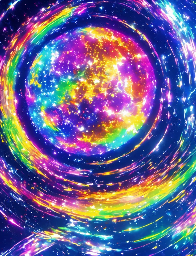 ((The pale yellow moon of a supergiant star))((A girl who looks up at her profile and is subjectively depicted))、((Crying girl))、Profile girls、On a multicolored background、Painting of a river with stars and moon in a rainbow sky、Shining skyscrapers、Shine overall、Concept art inspired by Tosa Mitsuoki、pixiv contest winners、Highest quality、Fantasy art、Beautiful anime scene、Bright Moon、Moonlight Star Environment、Dream painting、Anime Background Art、Fantasy Landscape Painting、Fantasy Knight、Anime Background、Background artwork、wonderful芸術、Atmospheric anime、Starry Sky、details enhanced、, Vibrant colors, Rainbow and sunshine shining.16K, Ultra-high resolution, Shining in rainbow colors、to be born,wonderful ,future、Iridescent、The world 30 years from now。