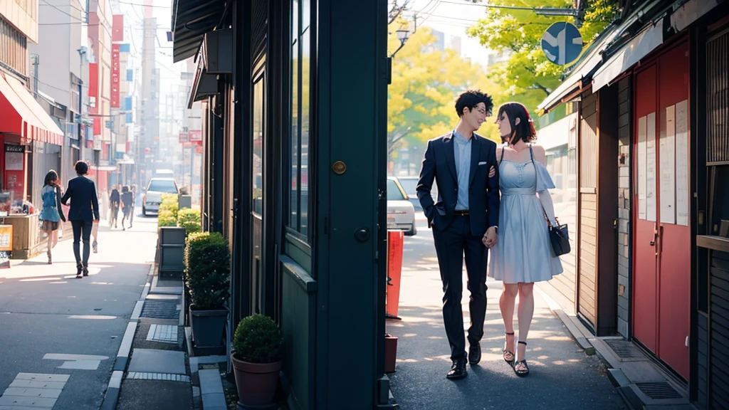 The couple who became lovers,Tokyo,20th Generation,delicately,8K,Sunny day date