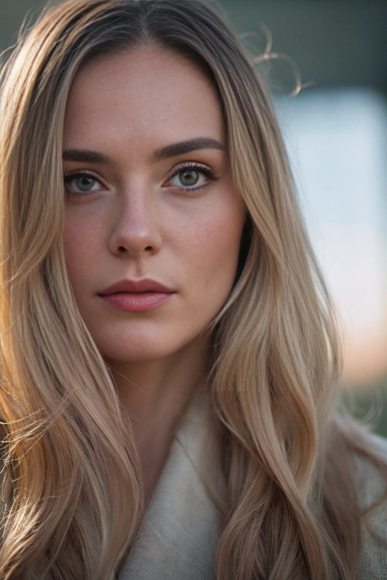 Portrait, shot on Leica, shadowplay, gorgeous lighting, subtle pastel hues, outdoors