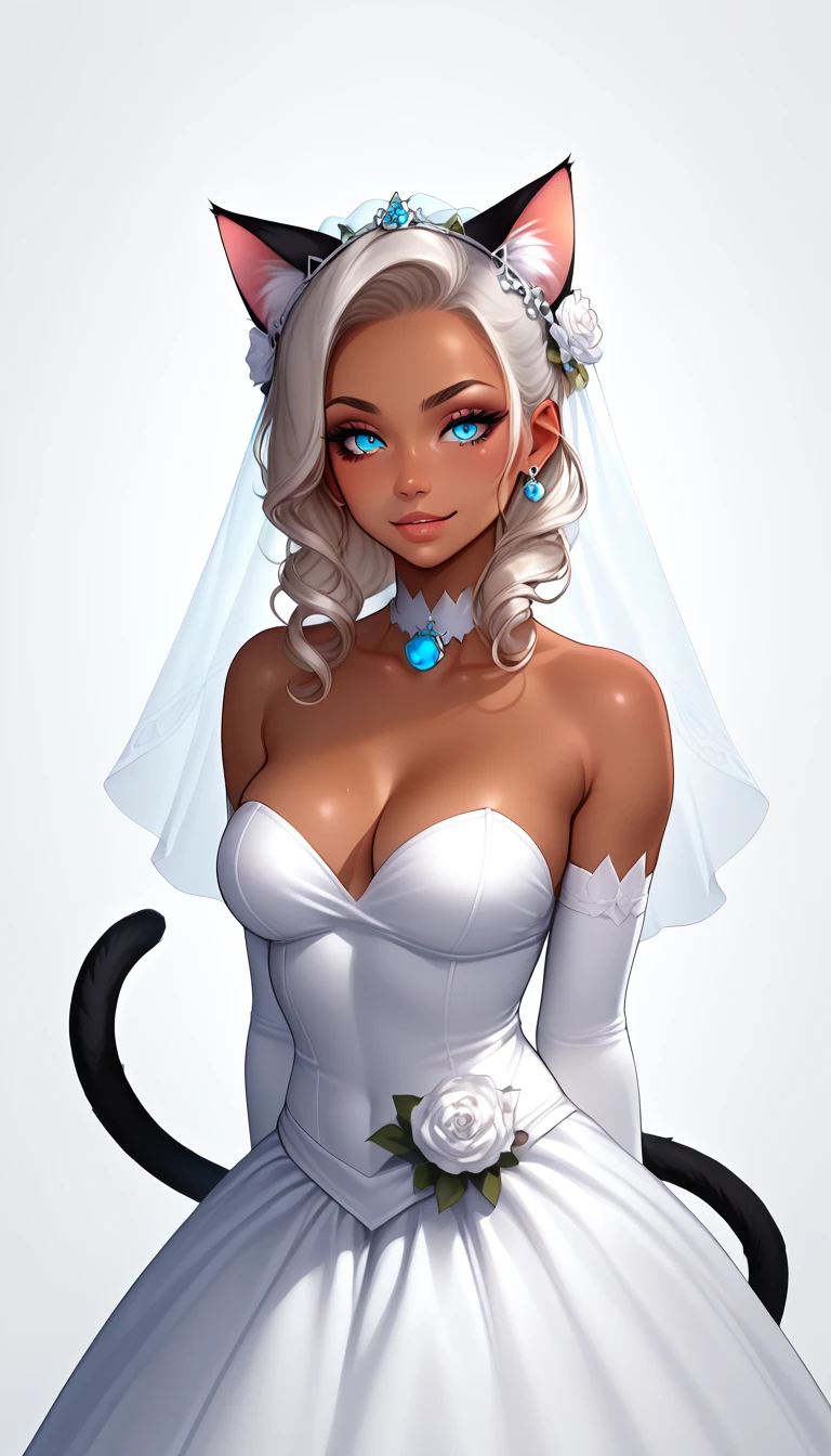 score_9, score_8_up, score_7_up, 1girl, solo,
flowing white hair, glowing red eyes, ((boobs)), ((action pose)), ((happy face expression)), (rat ears, rat tail), (pale skin), demoness, (Rat:1.2),
monochromatic, eerie atmosphere,
(wedding dress), seductive, stark white background