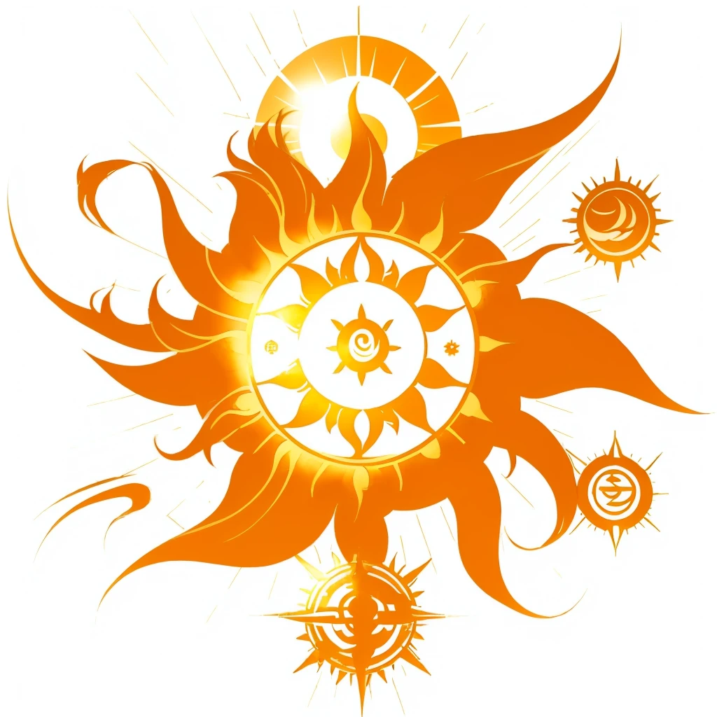 Sun symbol, sun tattoo, spirit of light mark.