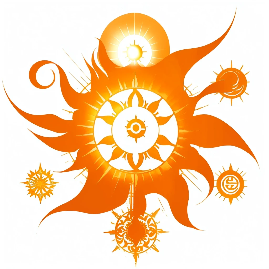 Sun symbol, sun tattoo, spirit of light mark.