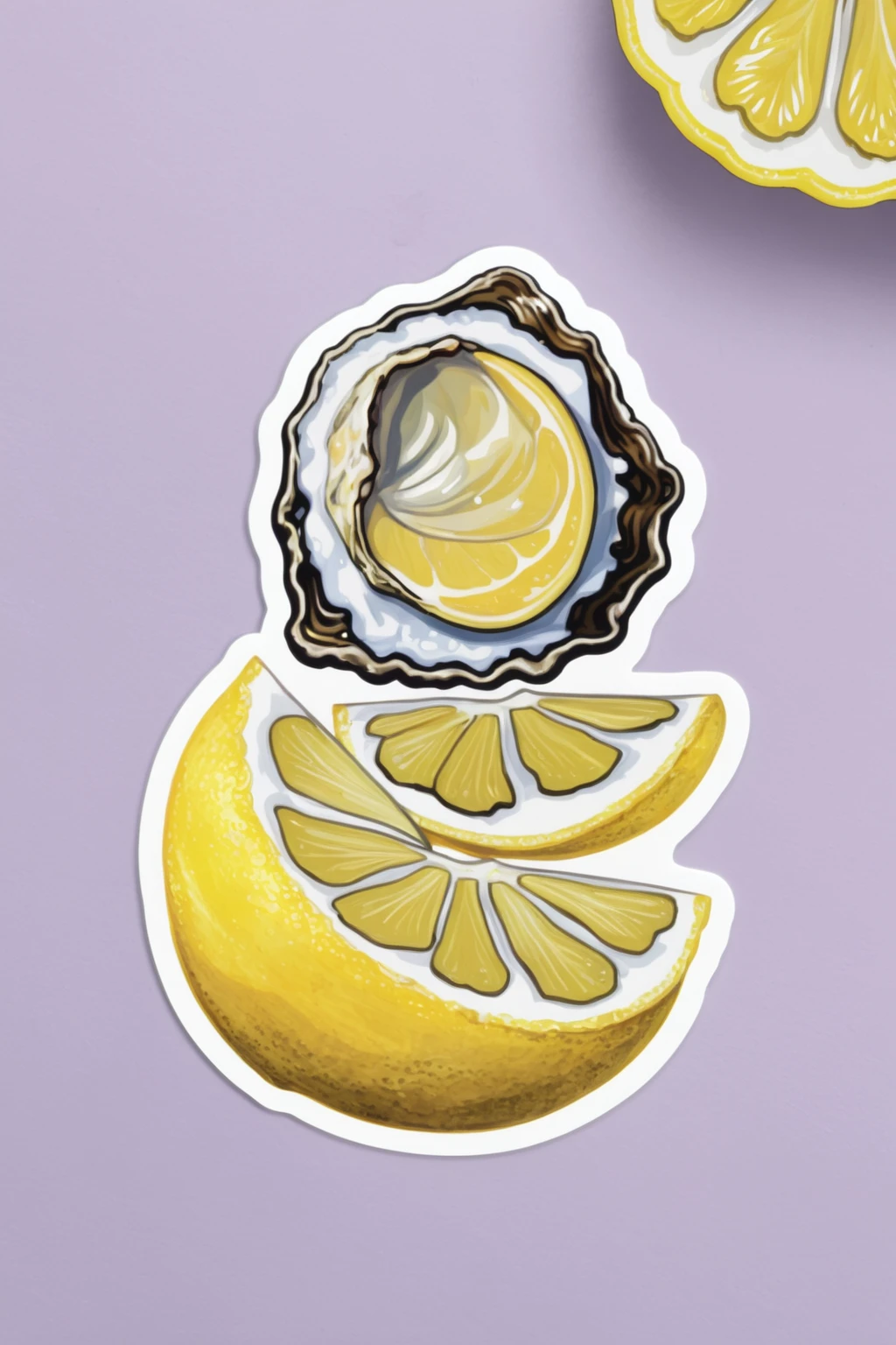 sliced lemon + oysters sticker