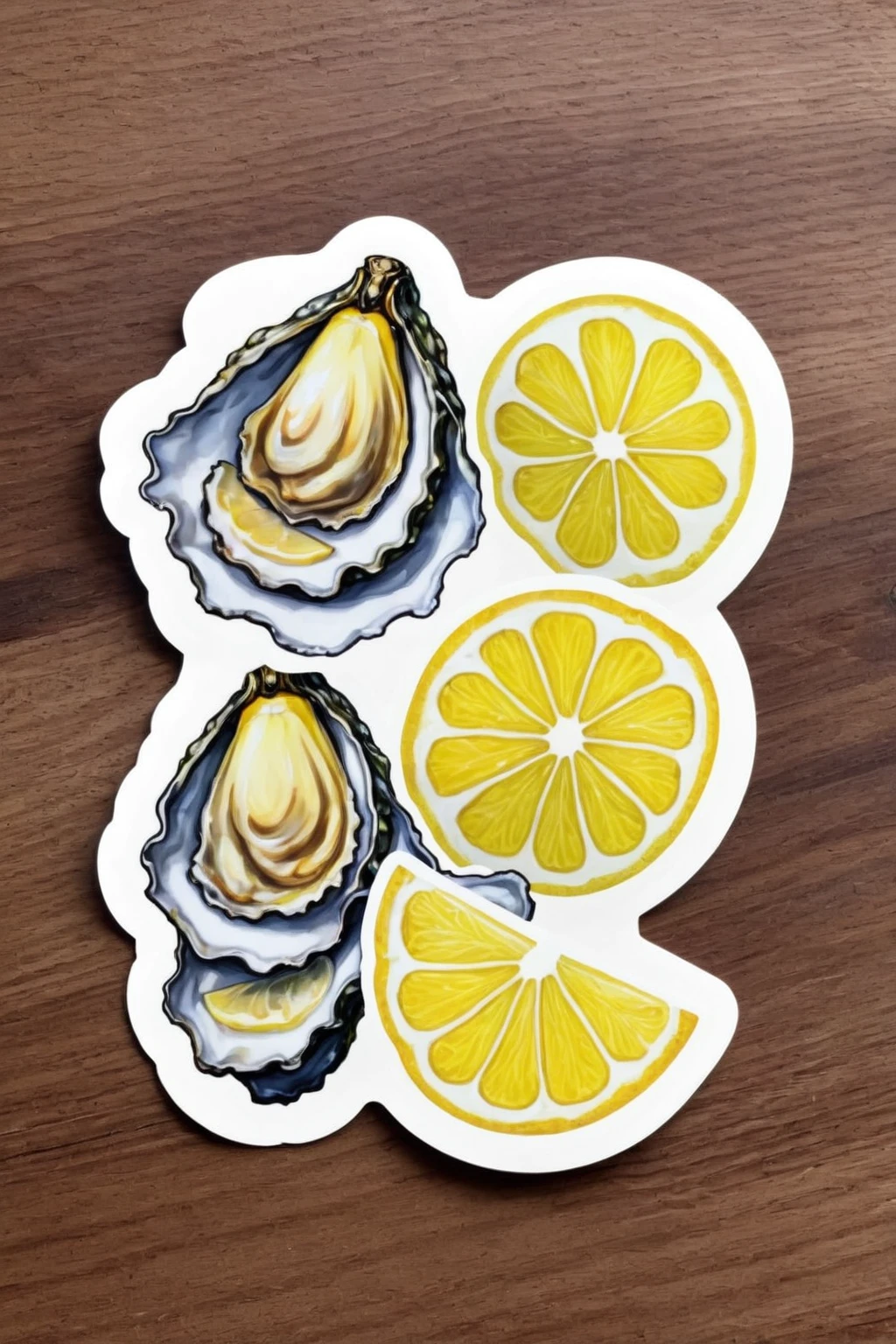 sliced lemon + oysters sticker