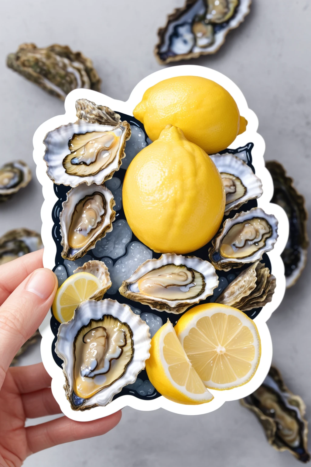 sliced lemon + oysters sticker