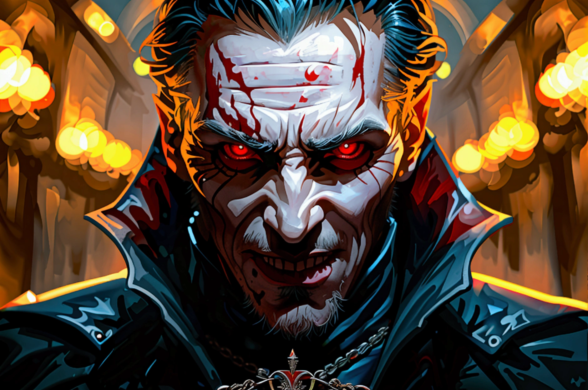 Conde Dracula, Red eyes, vampires, bats, blood,