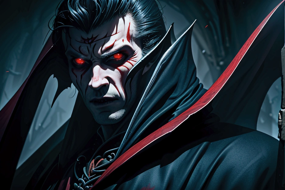 Conde Dracula, Red eyes, vampires, bats, blood,