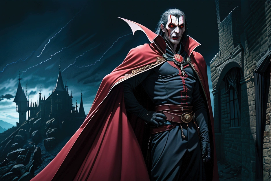 Conde Dracula, Red eyes, vampires, bats, blood, 