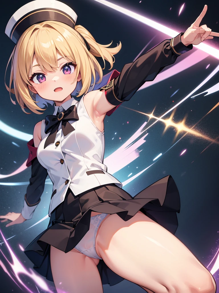masterpiece, best quality, ultra detailed, 1 girl, show panties, micro skirt, dynamic pose,