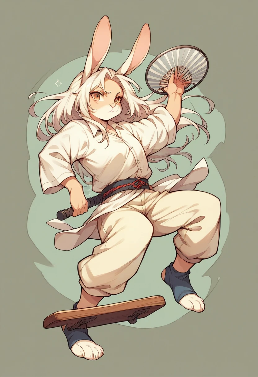 Rabbit, hare, Heavy Metal Fan, long hair, rocking out, pose, slayer shirt