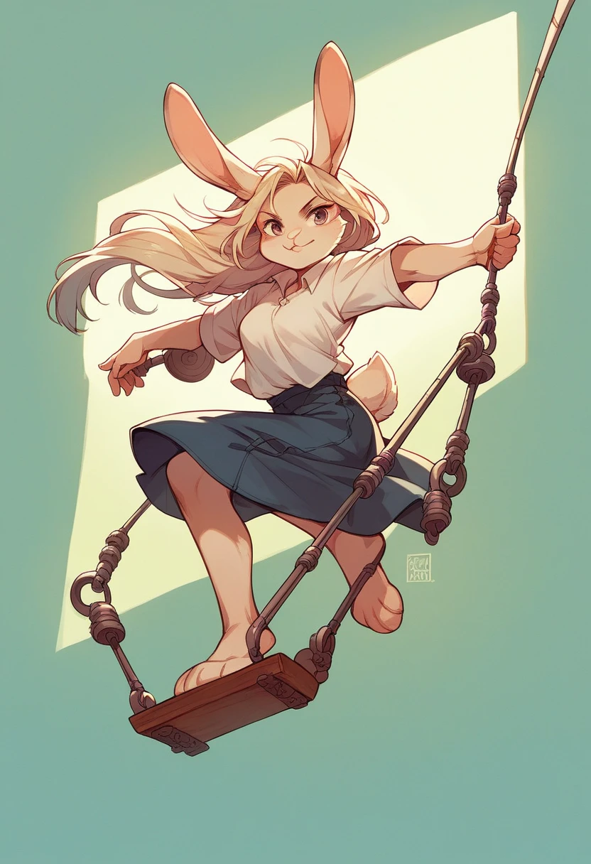 Rabbit, hare, Heavy Metal Fan, long hair, rocking out, pose, slayer shirt