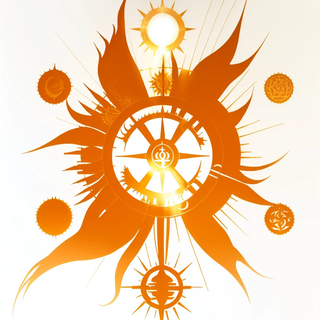 Sun symbol, sun tattoo, spirit of light mark.