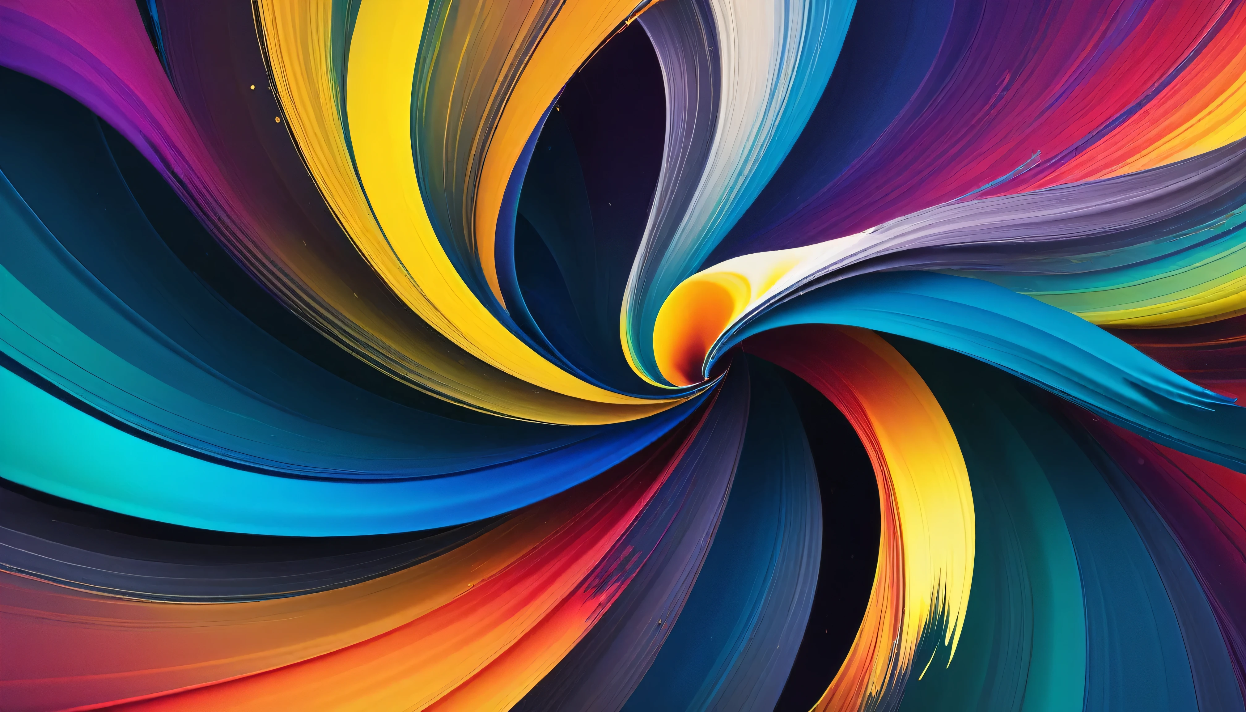illustration of colors colliding with each other, forming an abstract image, consisting of colors #FFF455 #FFC700 #EE4E4E