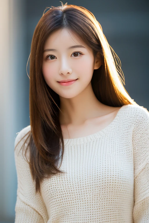 (Highly realistic photos, High resolution), Skinny Japanese woman, 30 years old, Cute face, Detailed face, Fine grain, Mr.々Hair style, Thin body type, correct body anatomy, ((Look straight ahead)), Facing the camera directly, A single photo, Photographs capturing the perfect moment of beauty and intelligence, ((With a simple background))、Dignified