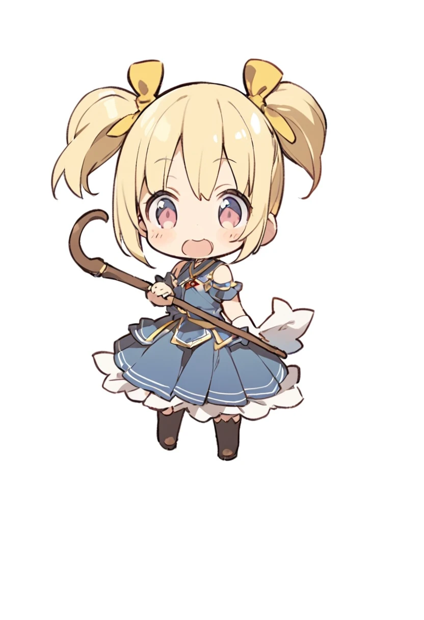 Cartoon girl holding a cane in her hand, cute!! Little!!! daughter, change, Shirabii, small change girl, Lalafell, cute character, , Female protagonist 👀 :8, Splash art anime , anime Little