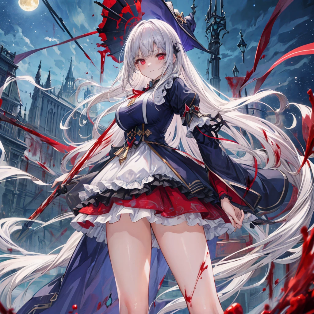 Swarms of Dark Monsterultiple skulls on the ground、周囲に複数のzombie、死んだ腐ったBloodに飢えた邪悪なzombie, Girl Venom, 黒い共to be bornto be born物が付着している, One Girl, masterpiece, View your audience, Professional, Lighting from behind, Particles of light, Gray Hair, Torn clothing, crazy, Yandere, Psychopathic, crazy expression, Licking lips, The pupils constrict, crazy smile, crazy eyes, Conceit, Gothic architecture, Big window behind the girl, Bloodまみれの, Evil look, Psychopathic, Torn clothes, Torn Costume, sexy, reveal, Combat Stance, Very detailed, Vibrant appearance, Creative Action, Very detailed, Imaginative, Sensual, Voluntary, all breasts, sexy, reveal, Highest quality, skinの質感, Intricate details, (Highest quality, masterpiece, 超High resolution), (8k wallpaper, High resolution, High resolution, to be born), (credibility: 1.4), (whole bodyショット), One Girl, ((Anime Girls)),,(Bloodしぶき:1.6), ((Fantasy Witch Costume)), ((Flowing white hair)), ,(Bloodしぶき:1.6),Female curves, Large Breasts, Thick thighs, sexyな平らなお腹, 完璧なhand, 完璧なアニメのface, ((dark ta dress)), Are standing, ((邪悪な笑face)), ,(Bloodしぶき:1.6),Victorian cities, gaslight, Steam circulates, Moonlight Illumination, night間照明, A sky filled with stars and galaxies,(Bloodしぶき:1.6),アニメzombie魔女デザイン, ねじれた笑face、Bloodまみれの、頭からの出Blood、Bloodしぶき、,(Bloodしぶき:1.6),Crossbones, skull, Streetwear Design, Professionalテクター, Horror Style, Full Design, Huge breasts, Very detailed, Realistic, Dark fantasy, Gloomy atmosphere, Intricate details, crazyスマイル, 狂ったeye, Cute and stylish hair band,(masterpiece:1.2, Highest quality), Scary atmosphere、Distorted facial expressions、Horror Art、Bloodの雨、Bloodを流す、Bloodしぶき,(Bloodしぶき:1.6),悪魔のeye、greenいeye、scar、火scar、whole body、Torn hair of a woman dressed in slave clothing、(Long Hair)、(eyeにかかる長さの前髪)、Black Hair、(((eyeの下のクマ)))、green白いskin、Feeling unwell、Pathological、邪悪な笑face、狂ったeye、(Grin)Dramatic makeup,Create mixed media art、,Horror 1 Girl, Open_mouth, , green_eye, Blood, Tilt_red_skin, Injury, Blood_In addition_face, Bandaged_arm, Blood_In addition_zombie, Blood_In addition_hand , Open your eyelids wide, The trend is all, mouthを大きくOpen, mouthを開けてteethをむき出しにする,獣のような鋭いteeth, Wide lips, 非常に広いmouth, Vermilion cheeks, blonde, ,(Bloodしぶき:1.6),Princess Cut, Ribbon hair ornament, brooch, Otaku Room, Well-built body, Nice body, Ample breasts, Thick body,eyeを大きく開いて、Scary atmosphere、Distorted facial expressions、ねじれた笑face、Bloodまみれの、頭からの出Blood、Bloodしぶき、whole body、,(Bloodしぶき:1.6),Long Hair、Long bangs、Well-built,Broad shoulders,I focus,(face),Messy Hair,いeye,(光るeye),green信号,笑face,big 笑face,teeth,psycho 笑face,gesugao,Dark city background,darkness,night,(close),良いeye, 良いteeth,サディスティックな笑face,,all,光沢のあるskin,詳細なface,Beautiful body, mouthからの白い息 Luxurious lace long gloves、A charming Western alley、Gothic architecture、Western architecture、Fantasy World、