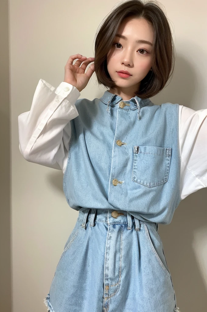 ((Highest quality、8K、masterpiece:1.3))、One Girl、The beauty of slim abs:1.3、She is a cute and pure lady..、Bob hair is distinctive。

Hairstyle on: Her hair is quite bobbed.、It has a clean and elegant feel。

hair color: 彼女のhair colorは自然な茶色です.、Expressing cleanliness and cuteness.。

skin: 彼女のskinは透明だ、Healthy and radiant。

clothing: Wearing fashion that accentuates cuteness。It features a clean design and pretty colors..。

Body Type: The figure is delicate and cute..、I can feel the cuteness。

このmasterpieceはHighest qualityで描かれています、The charm of a woman who is cute and pure、かわいいボブヘアと自然な茶色のhair color、And it is beautifully presented in a clean fashion.。