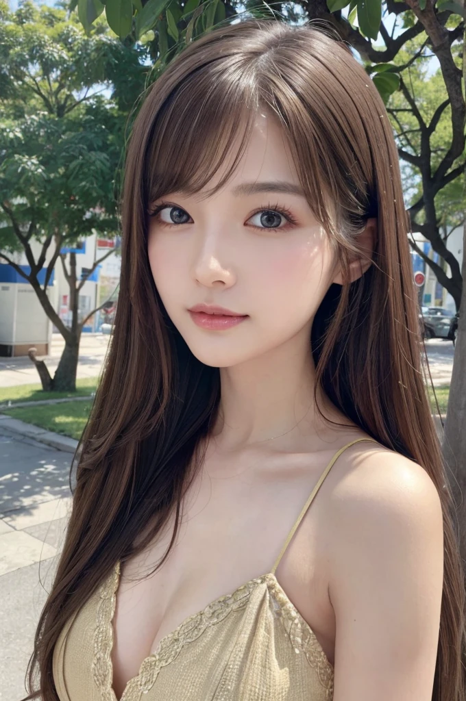 masterpiece、1 beautiful girl、Fine brown eyes、Puffy eyes、Highest quality, 超High resolution, (Reality: 1.4), Cinema Lighting、(Japanese)、Asian Beauty、Super Beauty、Beautiful Skin、Slender、(Look at the viewers)、(Surreal)、(High resolution)、(8K)、(Very detailed)、(Beautiful and detailed eyes)、(Ultra-detailed)、 (wall-)、Detailed face、Bright lighting、Professional Lighting、