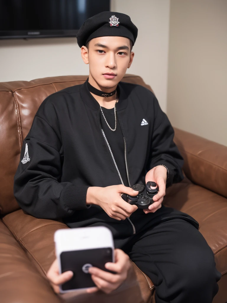 score_9, score_8_up, score_7_up, score_6_up, score_5_up, score_4_up
reisalin stout, choker, beret, streetwear, techwear, fashion,
playing games, playstation controller, excited, sitting, couch, living room