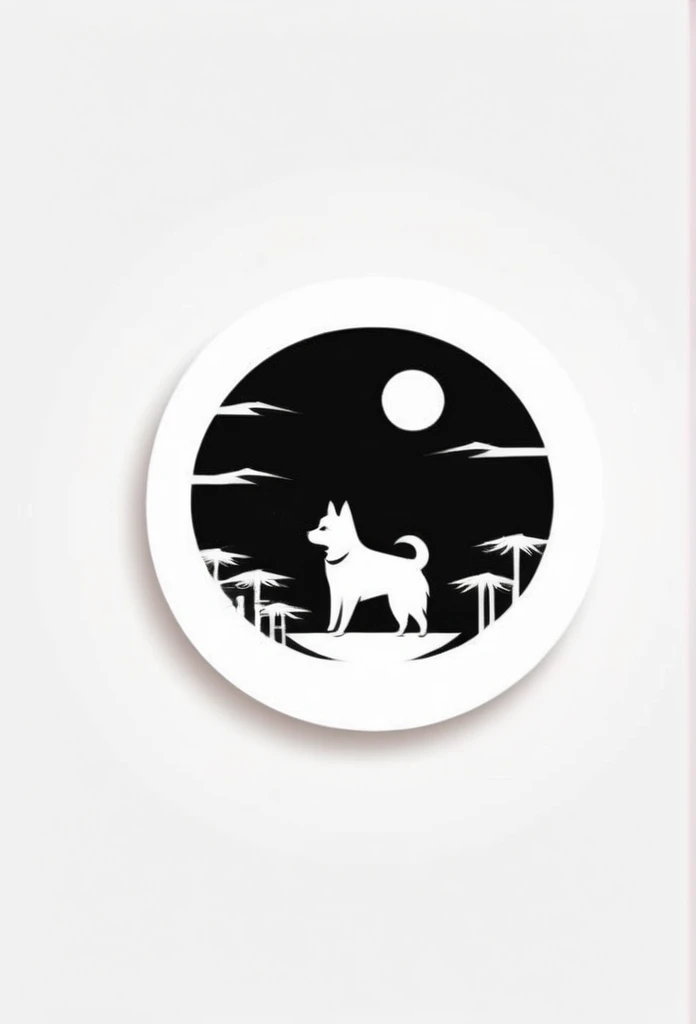 Fashionable logos of temples in Japan
White background
A dark brown-and-white design that is close to white and brown
circle-shaped logo
Inside the circle-shaped logo, a cute Japanese lawn dog is painted small with only a silhouette
small scorched bamboo bushes, pine trees, and bamboo leaves are depicted
Clean and stylish,
Pretty cool
chic and modern design
White background