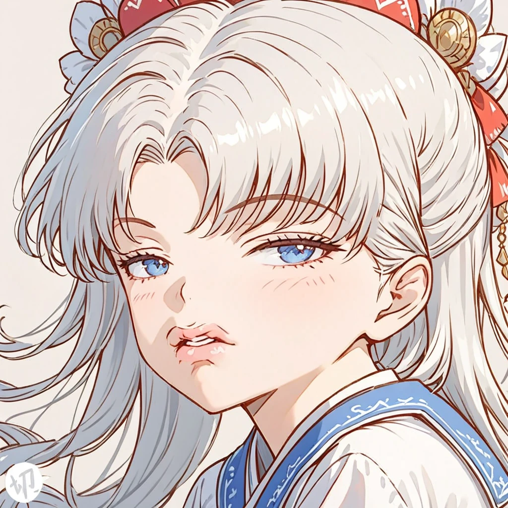 +masterpiece, best quality, Very detailed, A female student, Pretty Face, Rich details, (Long white hair), Perfect face,