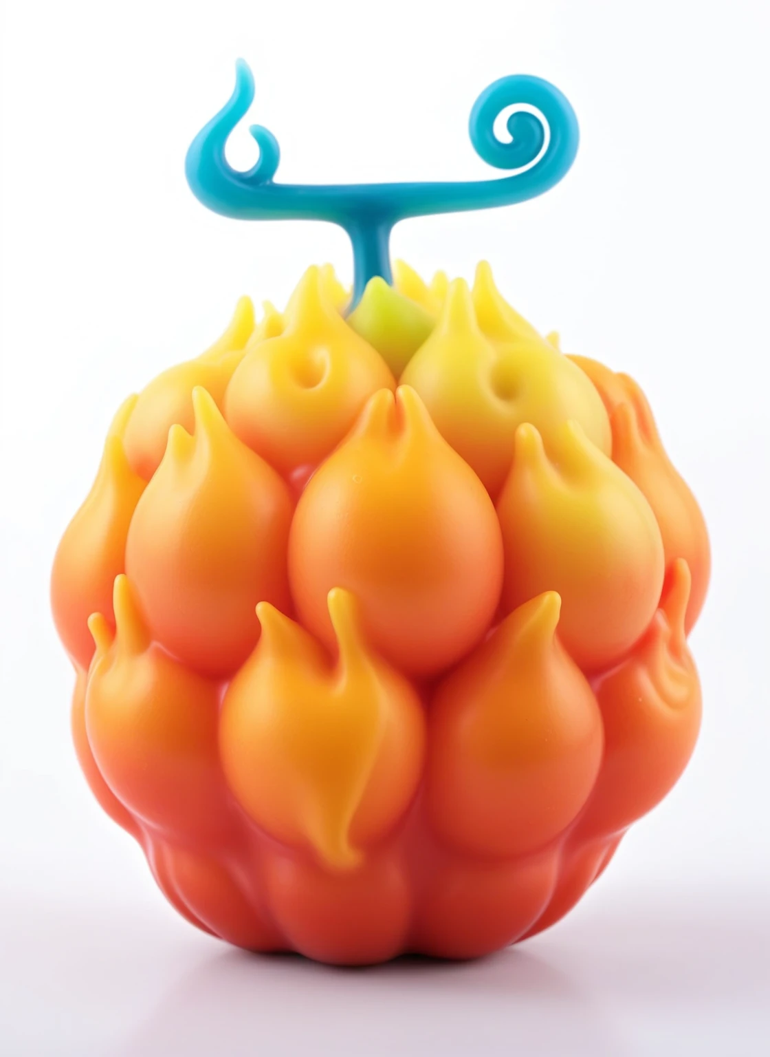 there is a very cute and colorful fruitmade of glowing wax and ceramic, (fire), fire tornado, gourd shaped,tsy, magic frozen ice phoenix egg, firey, spoon pear slim figure,