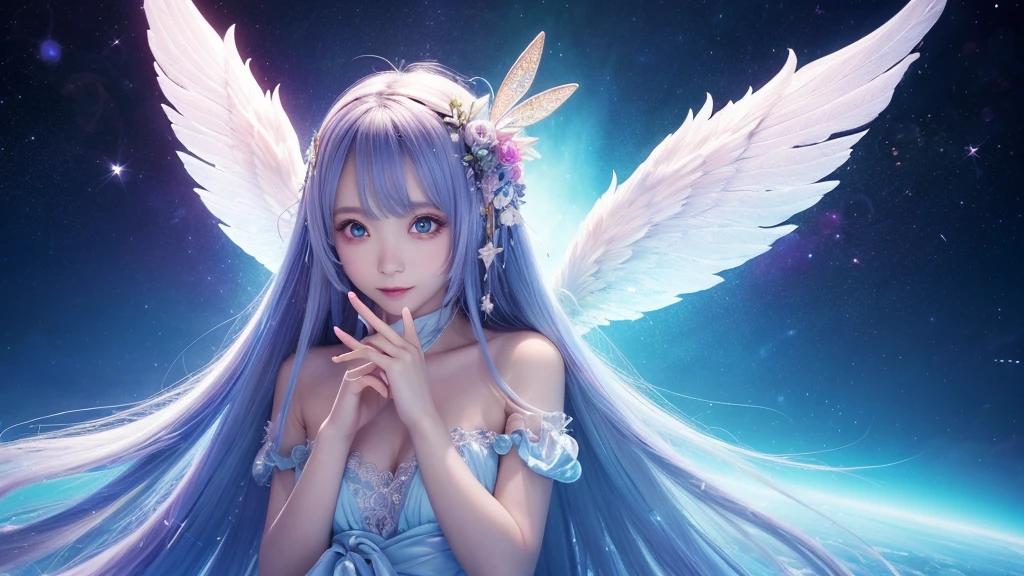1920×1080、Like the picture、Real、Wrapped in the dazzling light of the sky、眩Shiiほどの光、god々Shii、美Shii、Fantasy、Spreading its large wings、cute、Beauty、Adult female、Big Eyes、Create an image of an angel