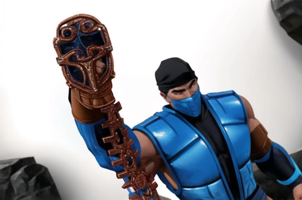 a highly detailed, realistic and cinematic portrait of Sub-Zero from Mortal Kombat