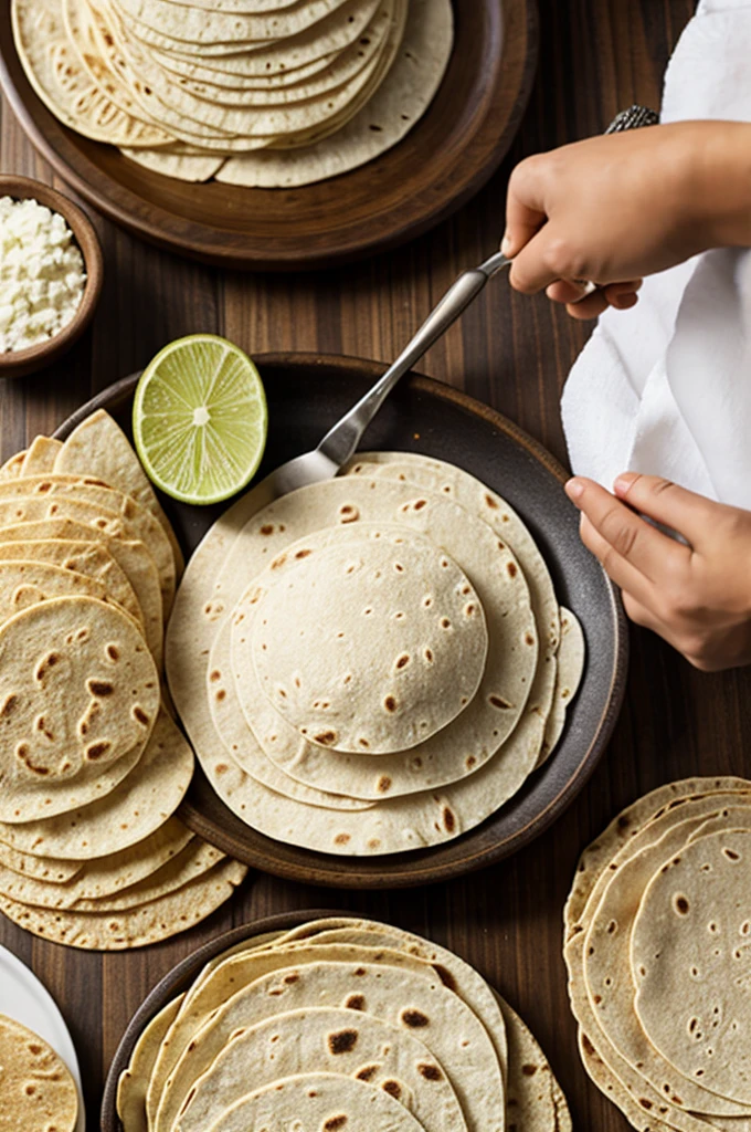 Chubby serving tortillas