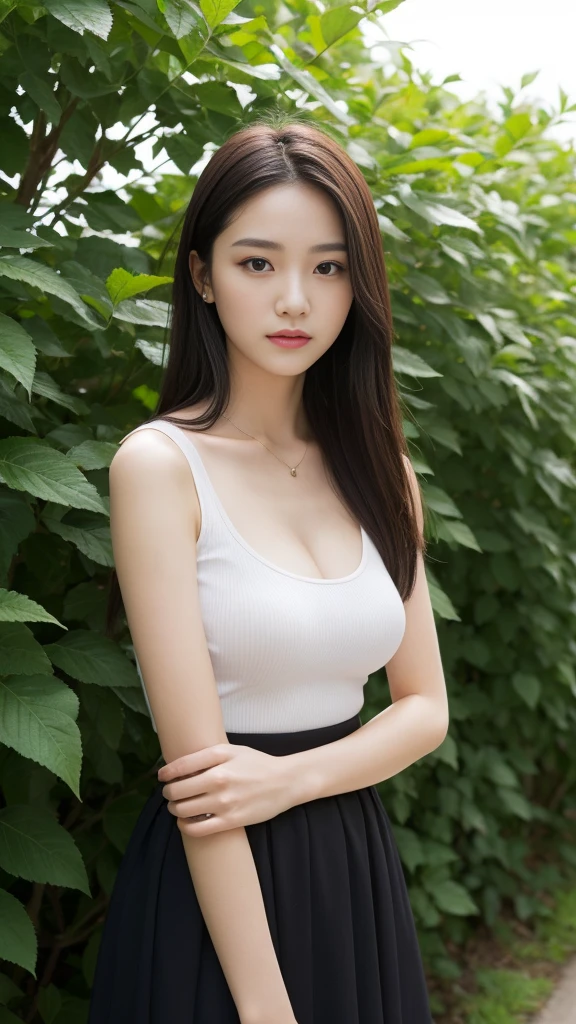 (woman、22 years old)、(Medium breast、Average bust size:1.3)、Rose Garden、Many roses in the background、 ((grab the viewer&#39;s hand))、(masterpiece: 1.3)、(Maximum resolution: 1.4)、(ultrahd: 1.2)、Cinematic light、(Detailed eyes and skin)、(Detailed facial features)、8K resolution、Perfect Style、Beautiful Face、Highly detailed face and skin texture、Detailed eyes、double eyelid、（Eyeshadow and eyeliner:1.2)、Thin cheeks、(White skin:1.5)、Shiny Earrings、Red lipstick:1.2、Glossy Lips:1.2、((Full Body Shot:1.2))、((From a very intimate distance:1.2))、((Navy knit dress))、High heels、(Layered Hairstyles、Brown Hair)、Medium length hair、high resolution、Highest quality、Clear photos、Japanese actress、Slim figure、Portrait、Long Shot、Depth、Lifelike skin texture、Outdoors、Perfect proportions、Perfect limbs、8th life、A well-balanced body、RAW Photos